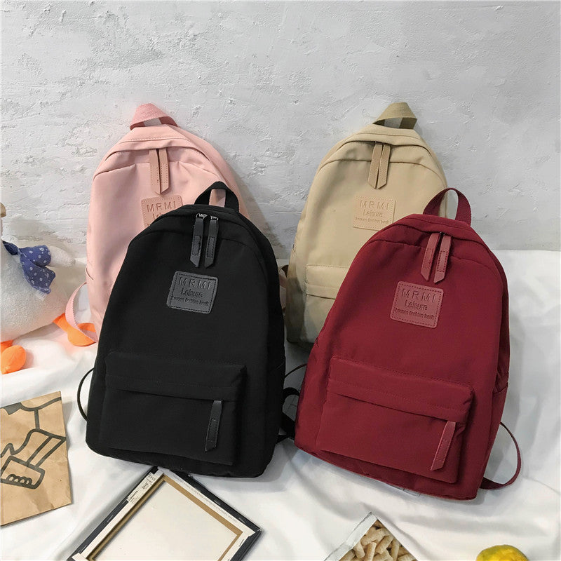 Solid Backpack For Men And Women Korean Version Junior High School Students Schoolbag Outdoor Large Capacity Travel Bags-Teresa&#39;s Fashionista LLC