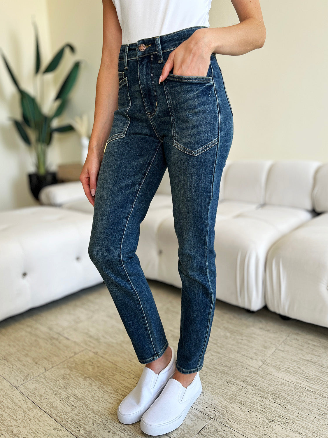 Judy Blue Full Size High Waist Skinny Jeans-Teresa&#39;s Fashionista LLC