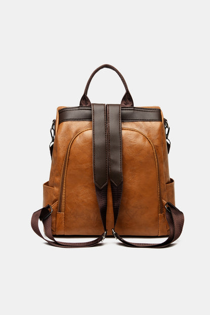 PU Leather Large Backpack Bag-Teresa&#39;s Fashionista LLC