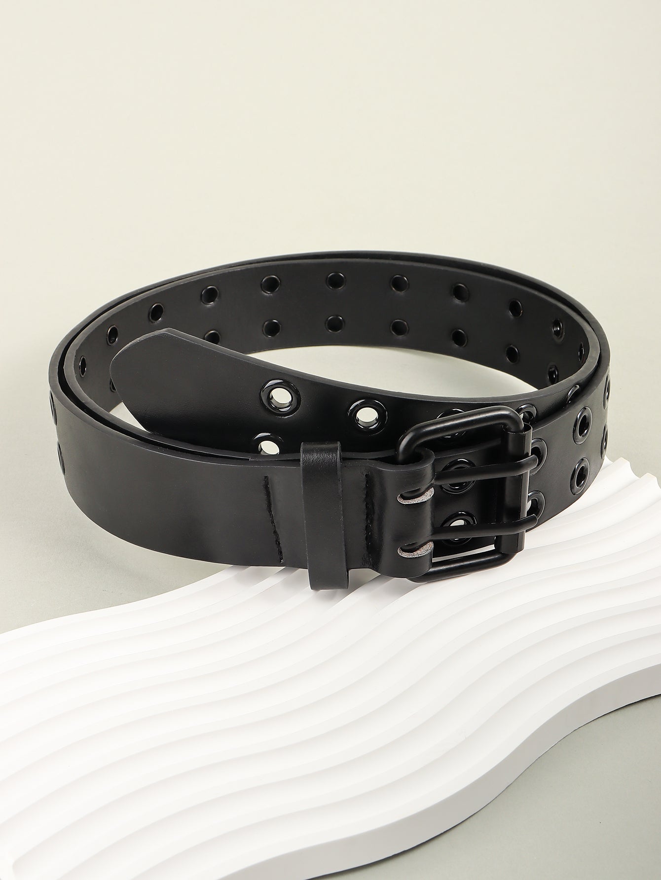 Grommet PU Leather Belt-Teresa&#39;s Fashionista LLC