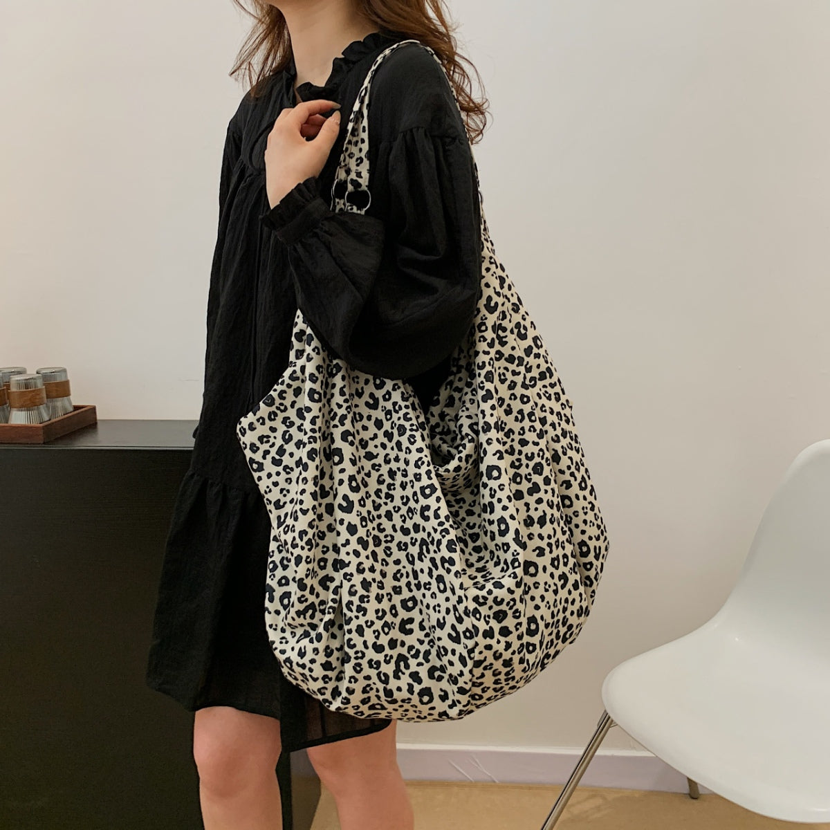 Leopard Polyester Tote Bag-Teresa&#39;s Fashionista LLC