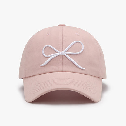 Bow Embroidered Cotton Baseball Cap-Teresa&#39;s Fashionista LLC