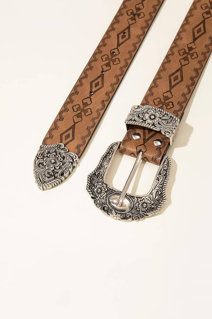 Patterned PU Leather Belt-Teresa&#39;s Fashionista LLC