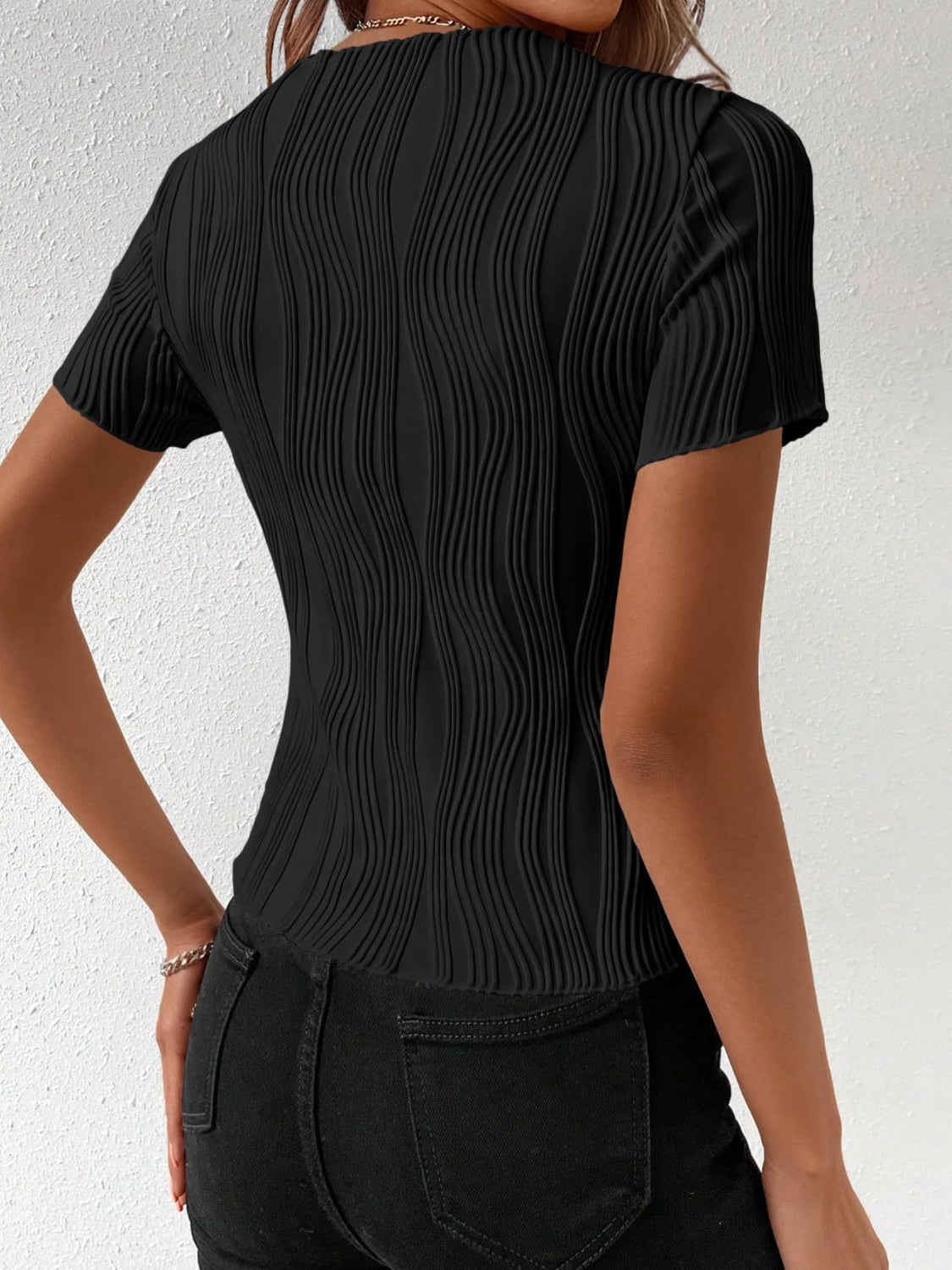 Round Neck Short Sleeve T-Shirt-Teresa&#39;s Fashionista LLC