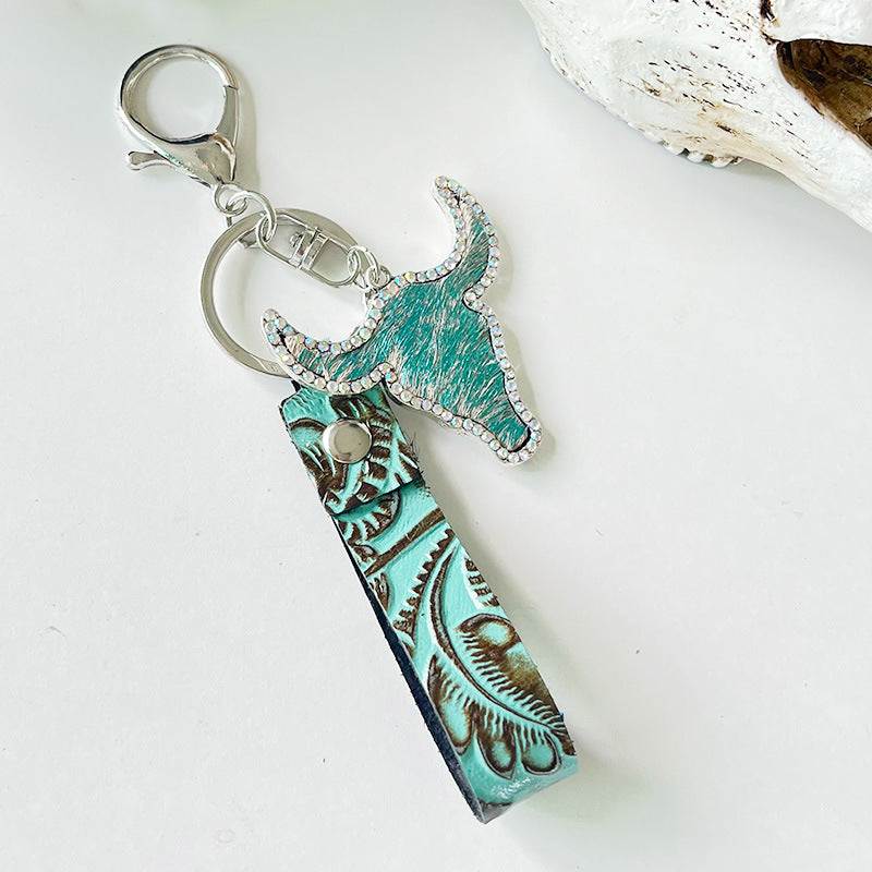 Rhinestone Bull Keychain-Teresa&#39;s Fashionista LLC