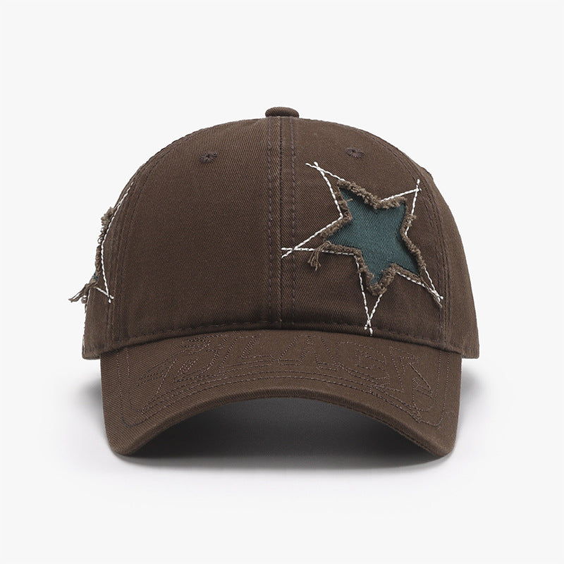 Adjustable Star Raw Hem Cap-Teresa&#39;s Fashionista LLC