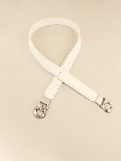 Zinc Alloy Buckle Elastic PU Belt-Teresa&#39;s Fashionista LLC