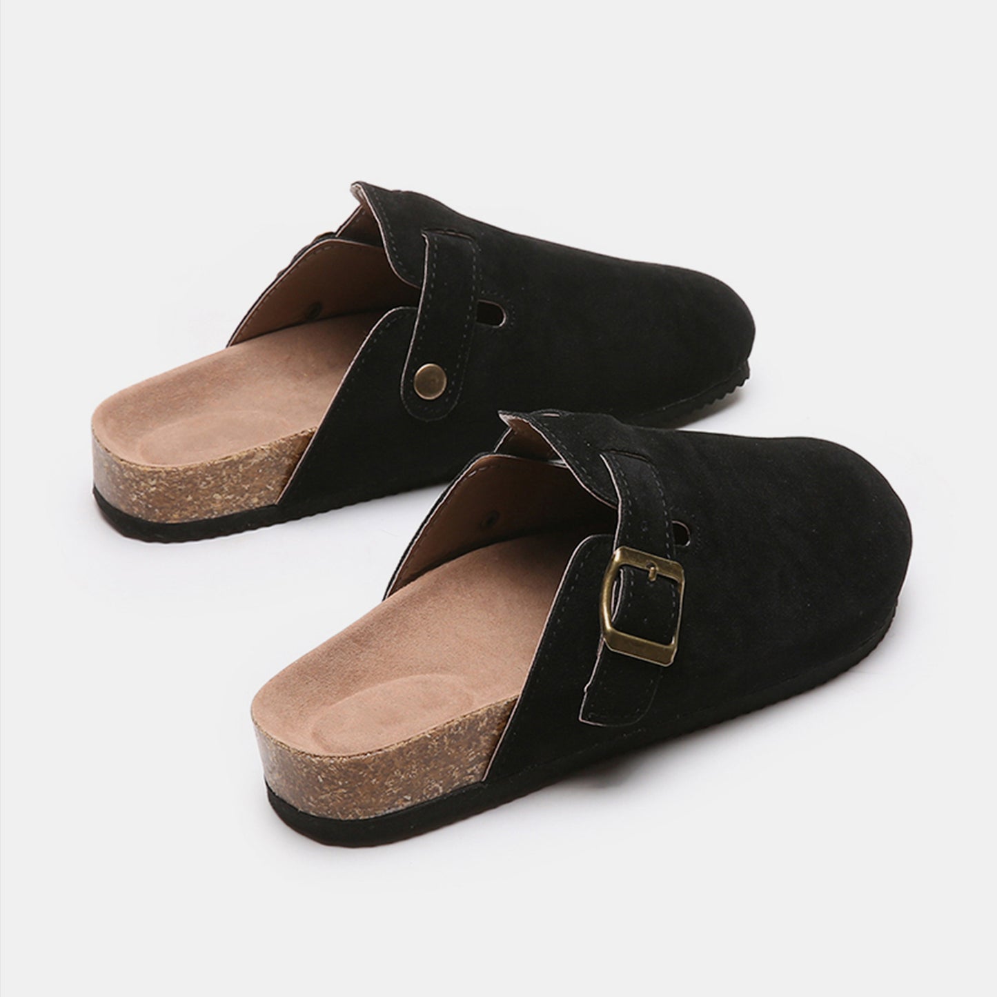 Suede Closed Toe Buckle Slide-Teresa&#39;s Fashionista LLC