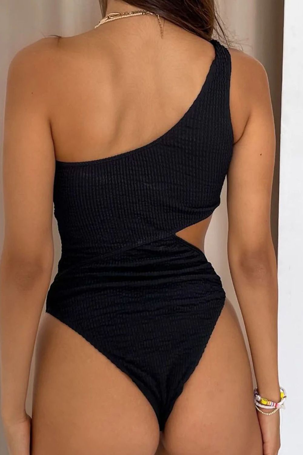 Cutout Single Shoulder One-Piece Swimwear-Teresa&#39;s Fashionista LLC