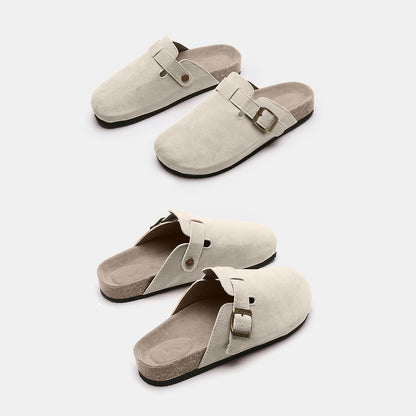 Suede Closed Toe Buckle Slide-Teresa&#39;s Fashionista LLC