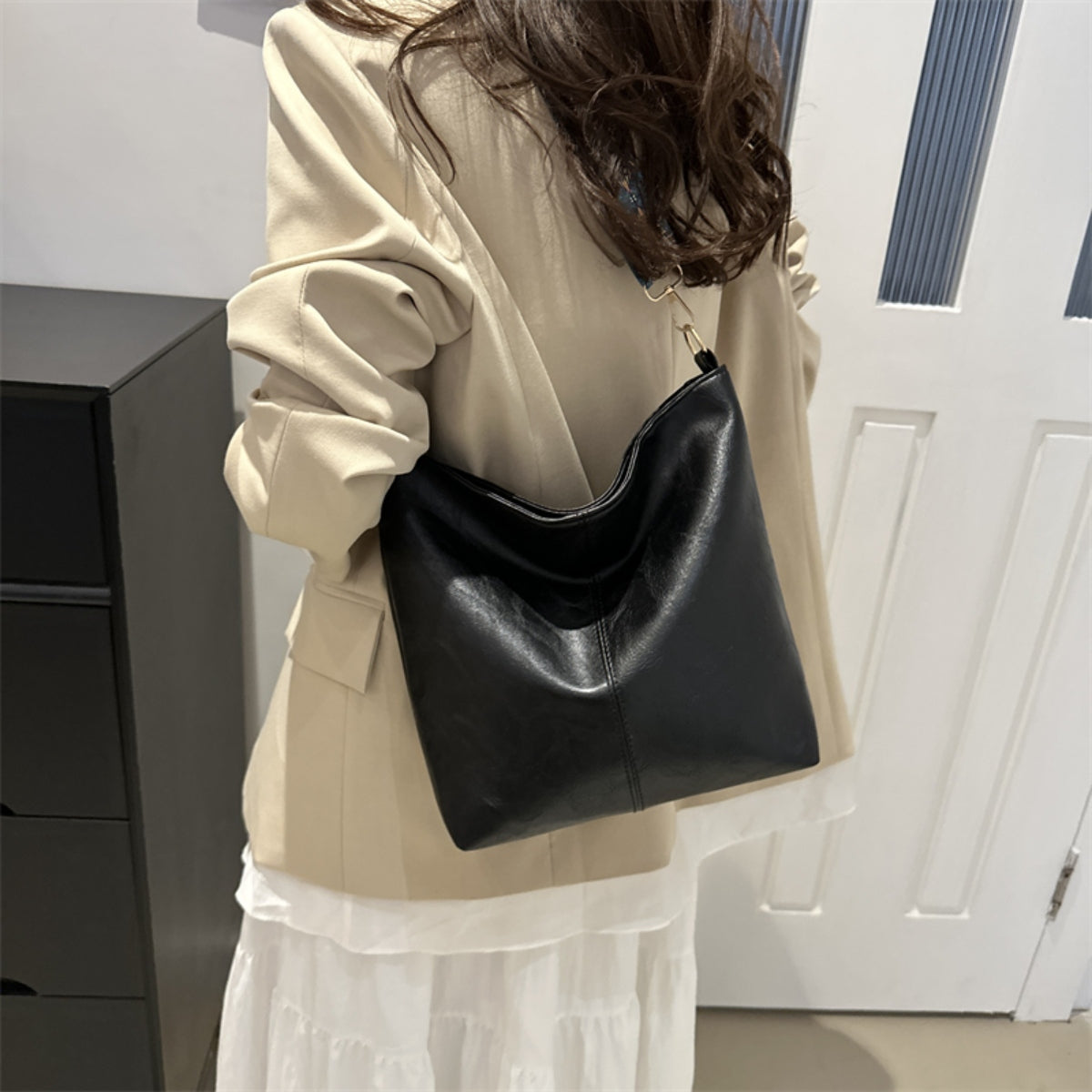 PU Leather Adjustable Strap Shoulder Bag-Teresa&#39;s Fashionista LLC