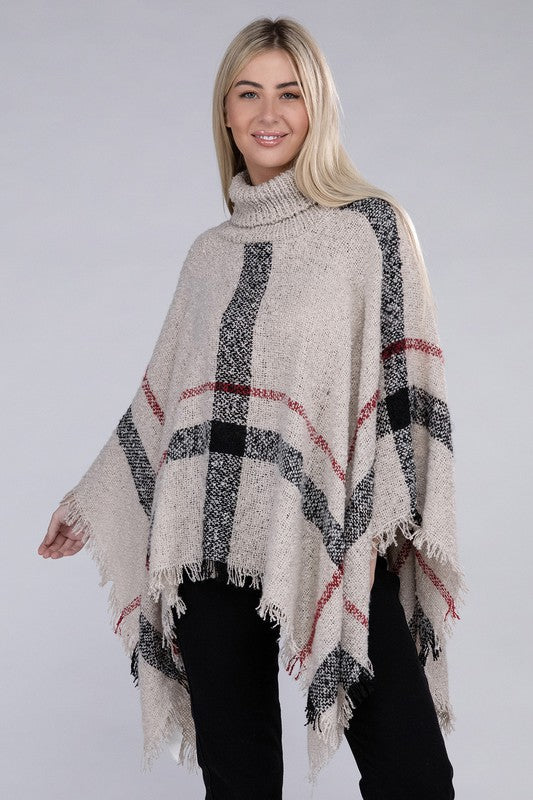 Turtleneck Knit Pancho-Teresa&#39;s Fashionista LLC