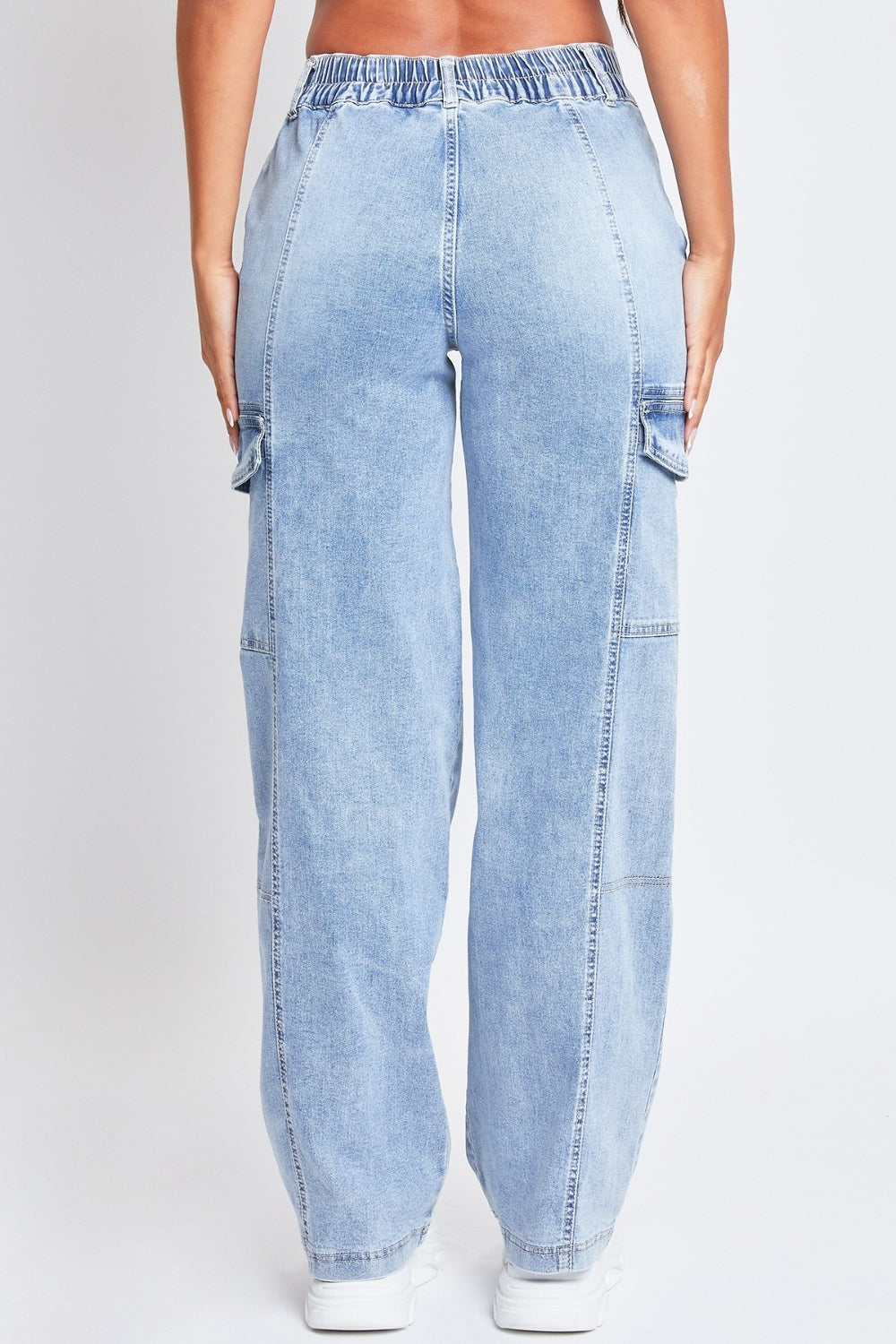 YMI Jeanswear High-Rise Straight Cargo Jeans-Teresa&#39;s Fashionista LLC