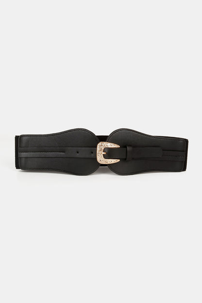 Wide Elastic Belt with Alloy Buckle-Teresa&#39;s Fashionista LLC