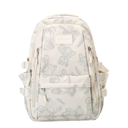 Cute Bears Print Backpack Fashion Versatile Large Capacity Travel Bags Women Junior High School Students Schoolbag Girls Campus Bag-Teresa&#39;s Fashionista LLC