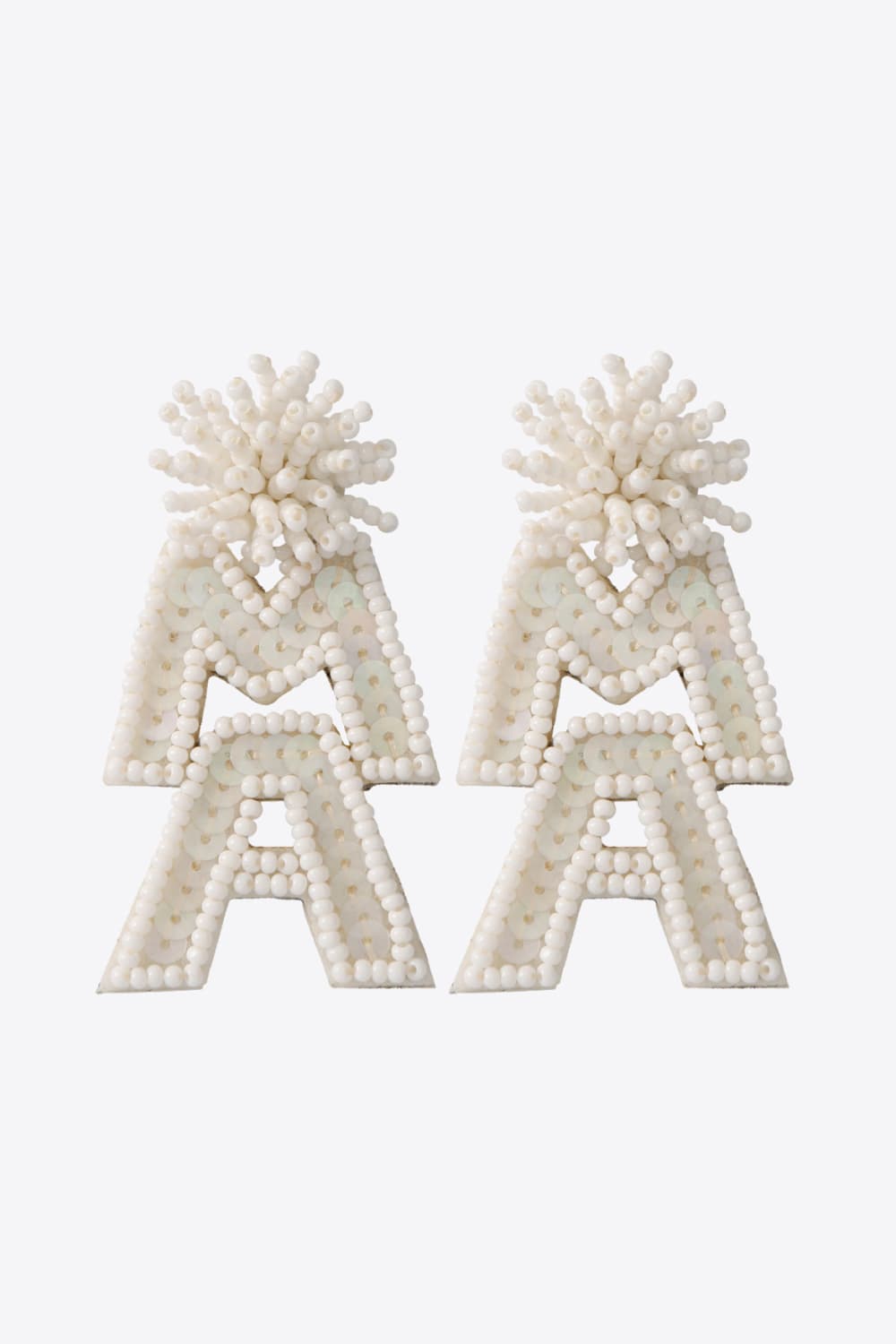 MAMA Beaded Dangle Earrings-Teresa&#39;s Fashionista LLC