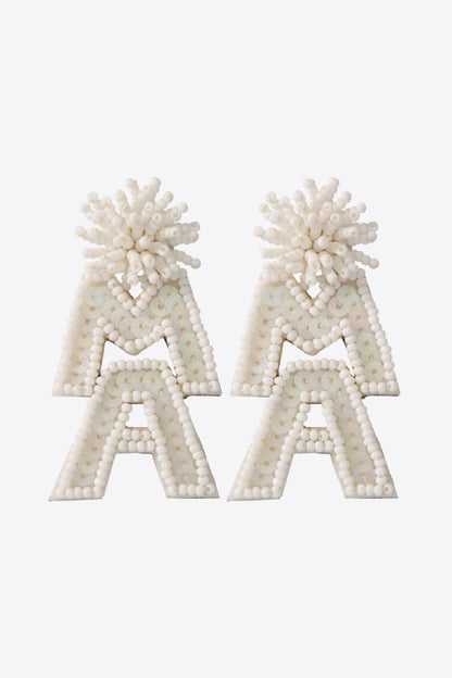 MAMA Beaded Dangle Earrings-Teresa&#39;s Fashionista LLC