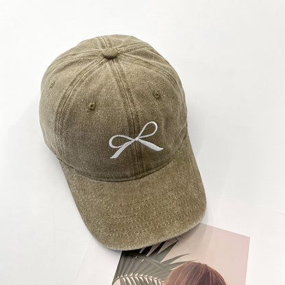 Bow Embroidered Adjustable Cap-Teresa&#39;s Fashionista LLC