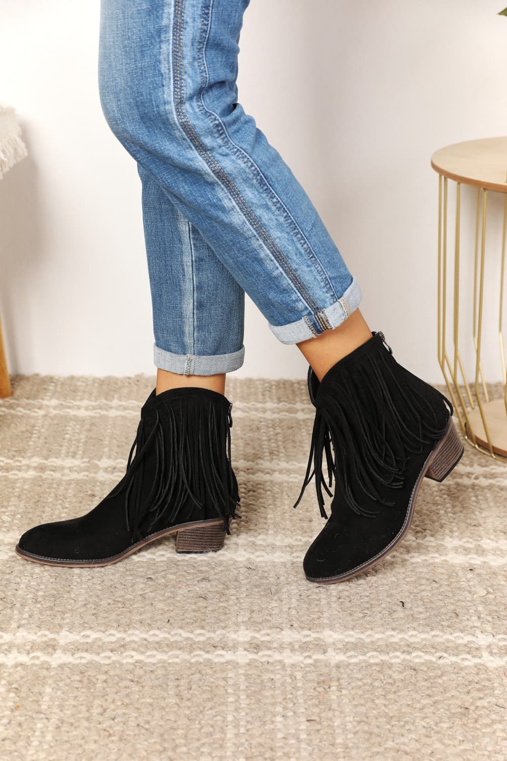 Legend Women's Fringe Cowboy Western Ankle Boots-Teresa&#39;s Fashionista LLC