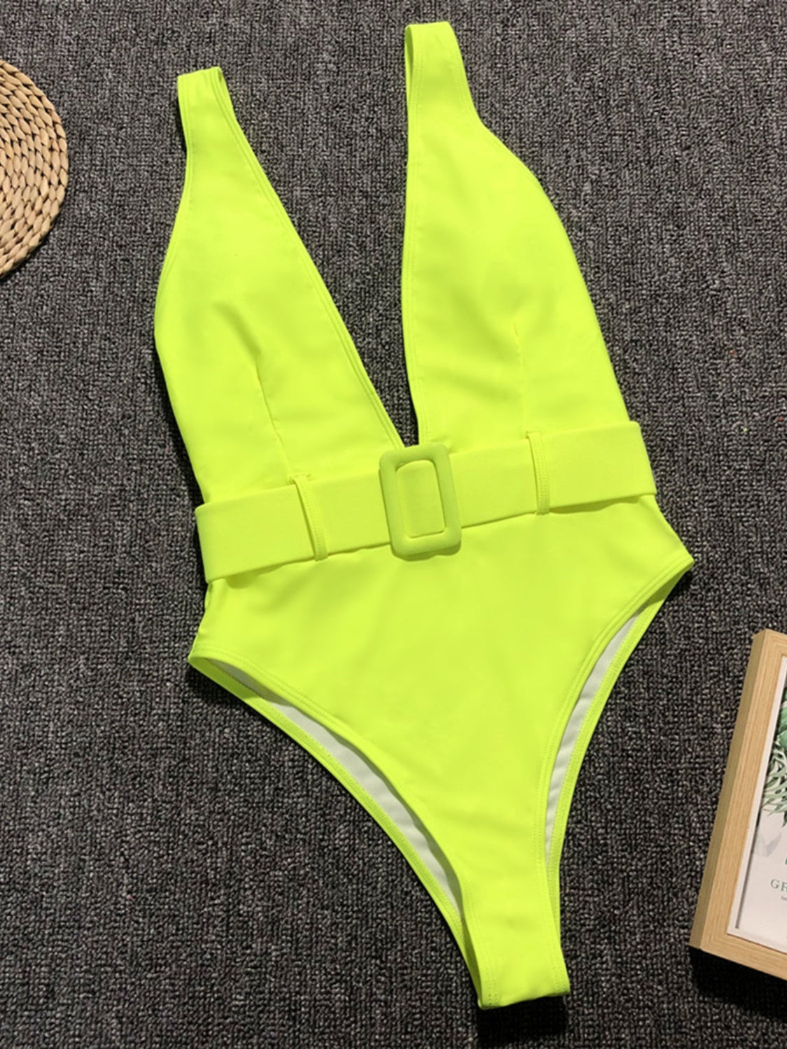 Plunge Wide Strap Sleeveless One-Piece Swimwear-Teresa&#39;s Fashionista LLC