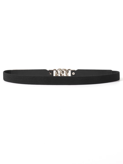 Zinc Alloy Buckle Elastic PU Belt-Teresa&#39;s Fashionista LLC