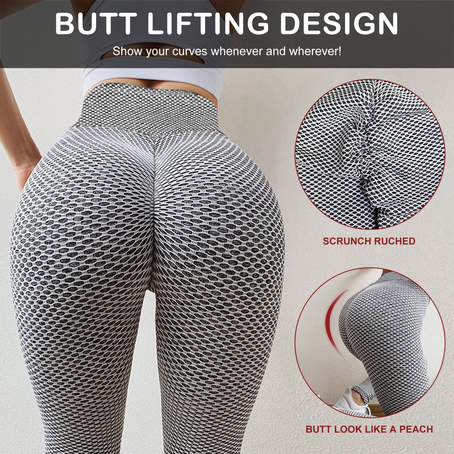 TIK Tok Leggings Women Butt Lifting Workout Tights Plus Size Sports High Waist Yoga Pants-Teresa&#39;s Fashionista LLC