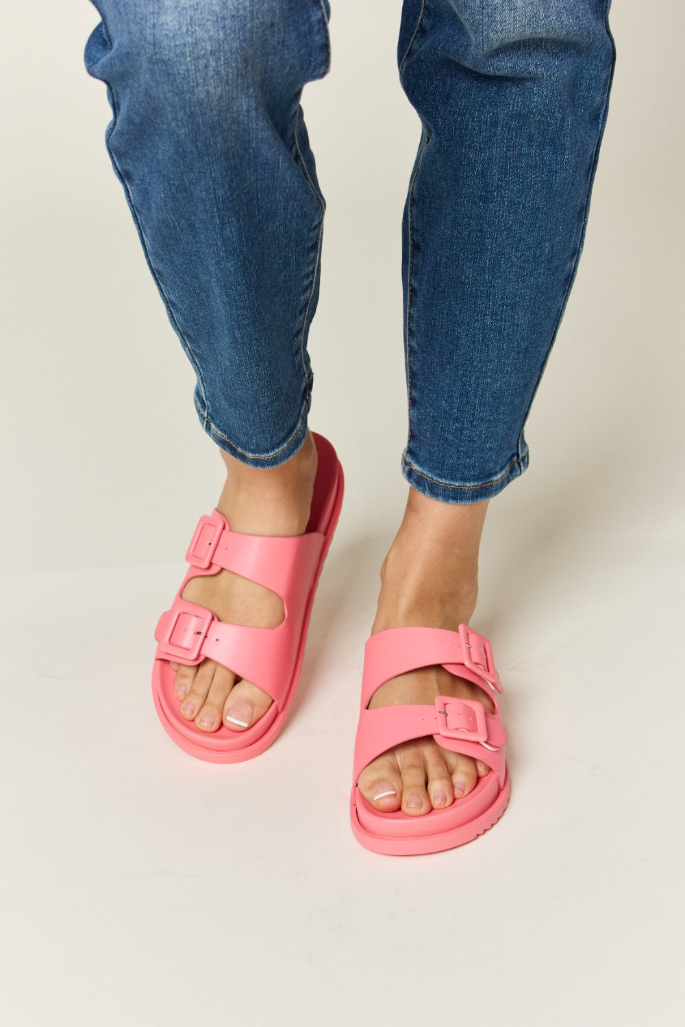 Legend Double Buckle Open Toe Sandals-Teresa&#39;s Fashionista LLC