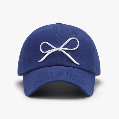 Bow Embroidered Cotton Baseball Cap-Teresa&#39;s Fashionista LLC