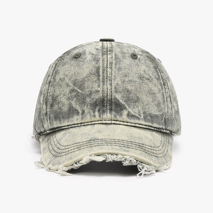 Raw Hem Adjustable Cotton Baseball Cap-Teresa&#39;s Fashionista LLC