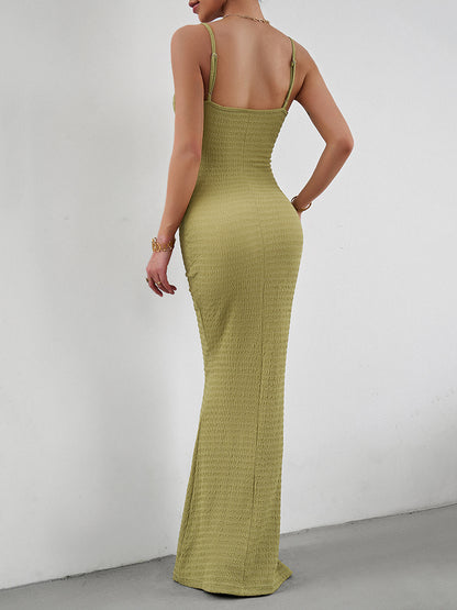 Straight Neck Sleeveless Maxi Dress-Teresa&#39;s Fashionista LLC