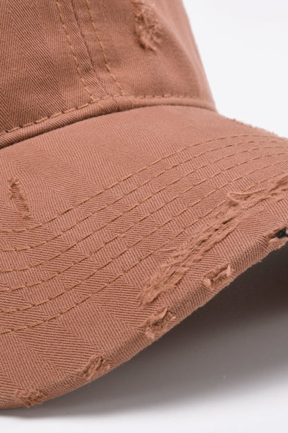 Distressed Adjustable Baseball Cap-Teresa&#39;s Fashionista LLC