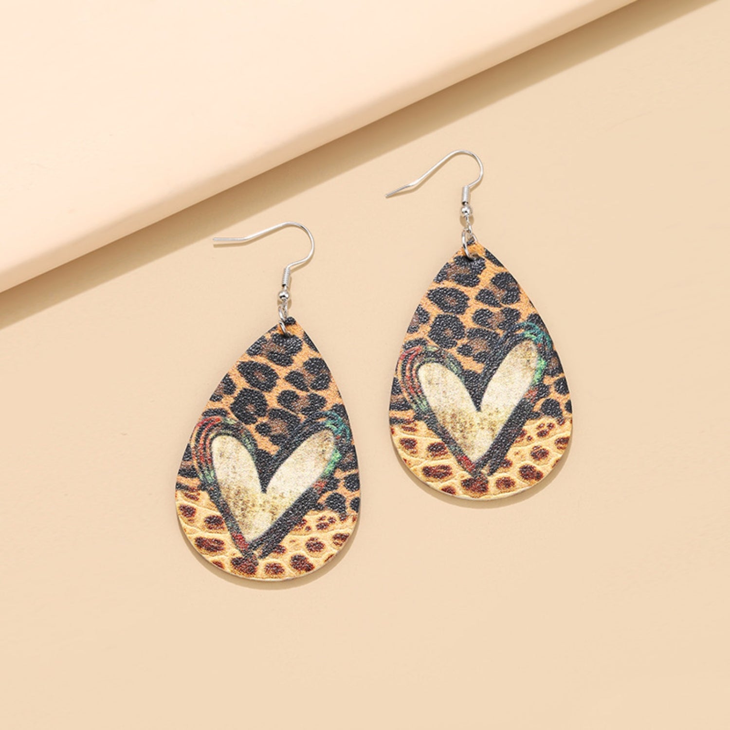 PU Leather Leopard Teardrop Earrings-Teresa&#39;s Fashionista LLC