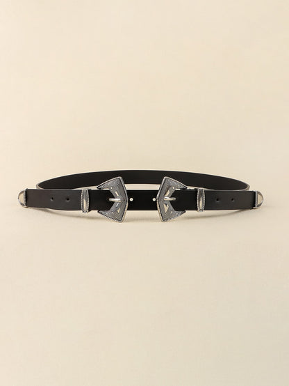 Double Buckle PU Leather Belt-Teresa&#39;s Fashionista LLC