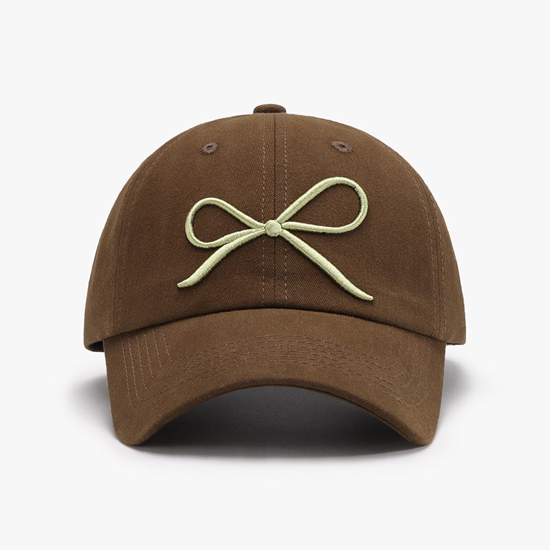 Bow Embroidered Cotton Baseball Cap-Teresa&#39;s Fashionista LLC