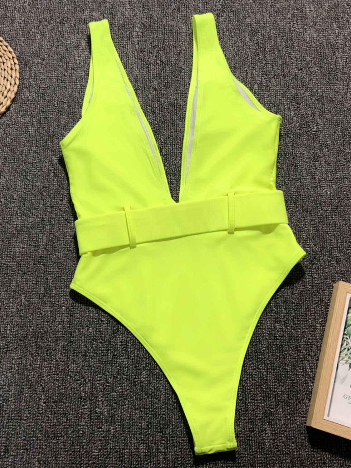 Plunge Wide Strap Sleeveless One-Piece Swimwear-Teresa&#39;s Fashionista LLC