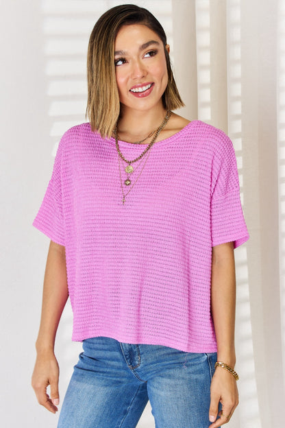 Zenana Full Size Round Neck Short Sleeve Top-Teresa&#39;s Fashionista LLC