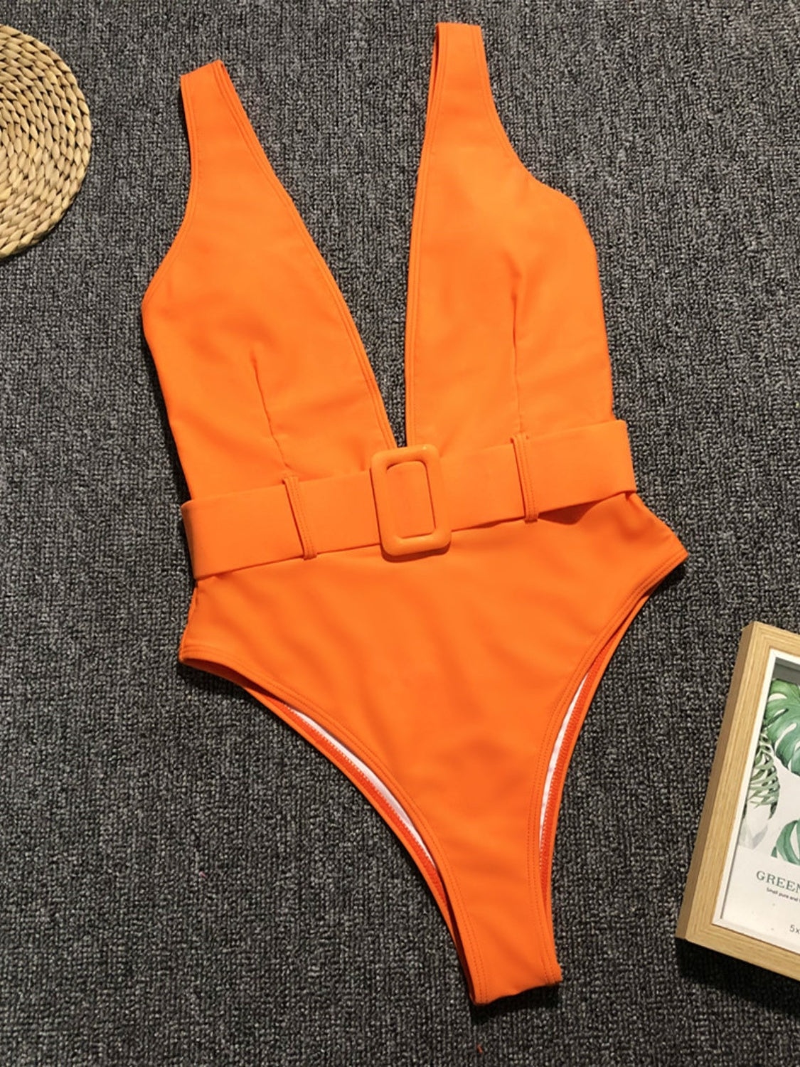 Plunge Wide Strap Sleeveless One-Piece Swimwear-Teresa&#39;s Fashionista LLC