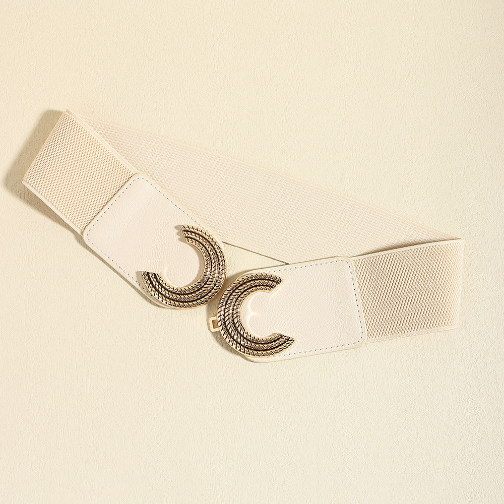 Double C Buckle Elastic Belt-Teresa&#39;s Fashionista LLC