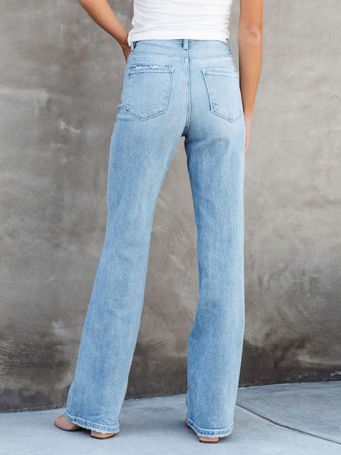 Washed Straight Leg Jeans-Teresa&#39;s Fashionista LLC