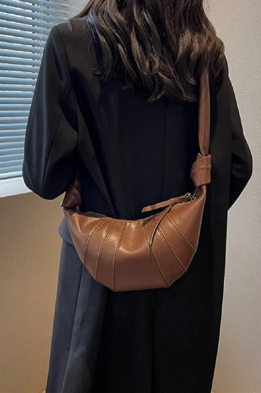 Zenana Vegan Leather Croissant Crossbody Bag-Teresa&#39;s Fashionista LLC