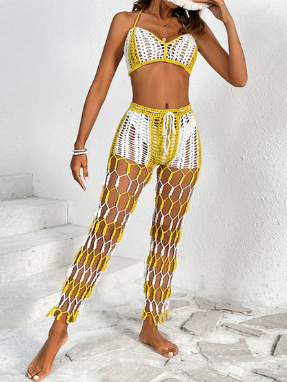 Cutout Halter Neck Top and Pants Two-Piece Swim Set-Teresa&#39;s Fashionista LLC