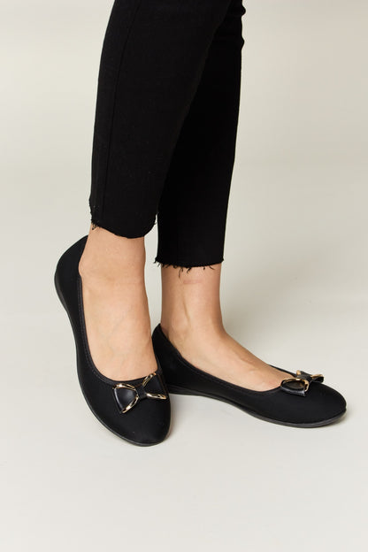 Forever Link Metal Buckle Flat Loafers-Teresa&#39;s Fashionista LLC