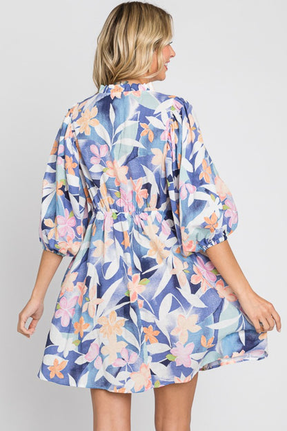 GeeGee Floral Print Mini Dress-Teresa&#39;s Fashionista LLC