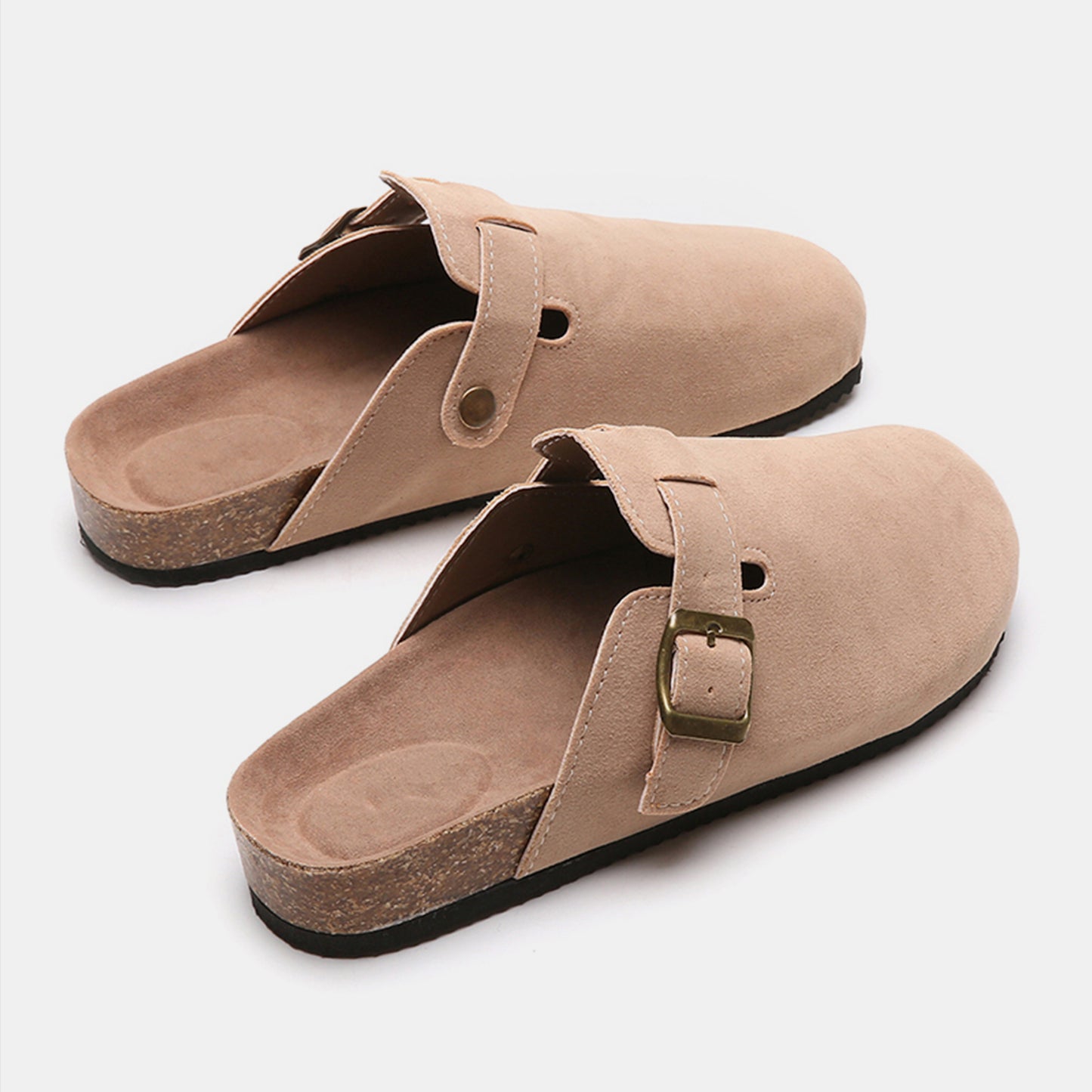 Suede Closed Toe Buckle Slide-Teresa&#39;s Fashionista LLC