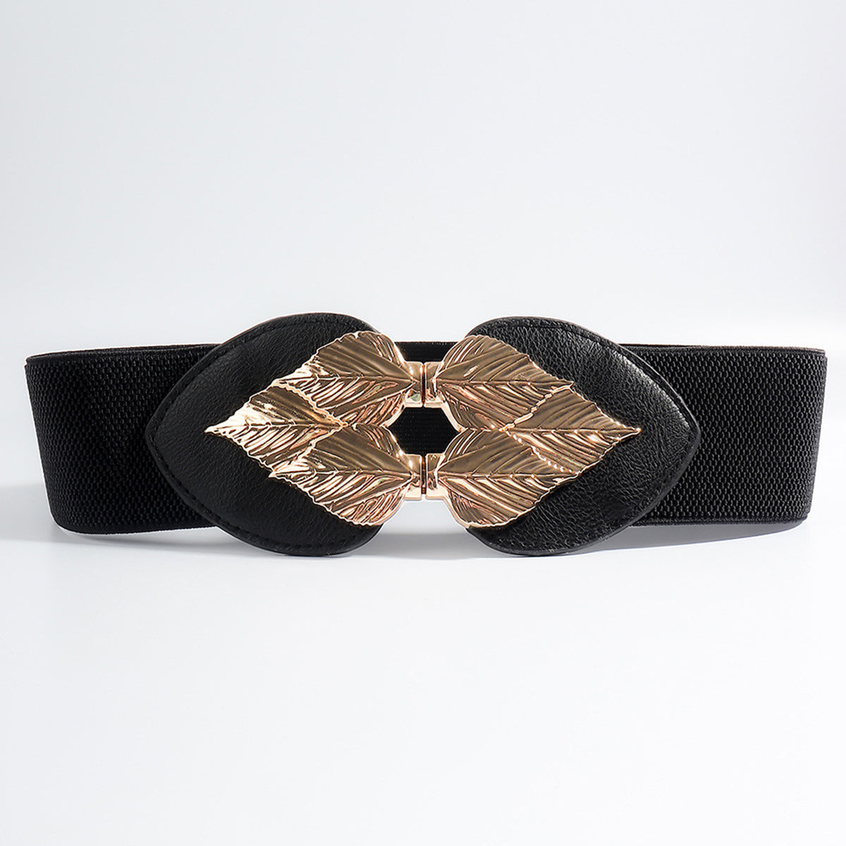 Alloy Leaf Buckle Elastic Belt-Teresa&#39;s Fashionista LLC