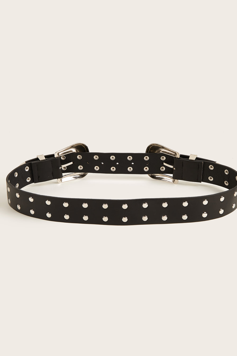 Double Row Studded PU Leather Belt-Teresa&#39;s Fashionista LLC