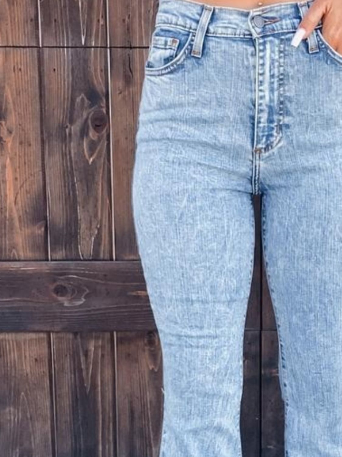 Raw Hem Bootcut Jeans-Teresa&#39;s Fashionista LLC