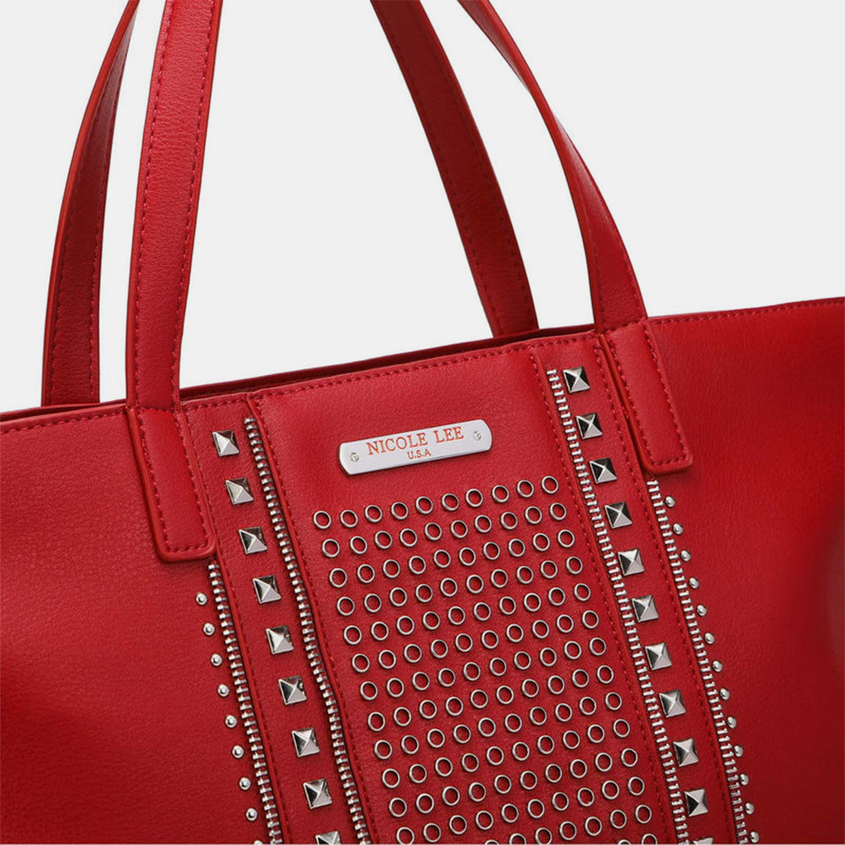 Nicole Lee USA Studded Large Tote Bag-Teresa&#39;s Fashionista LLC