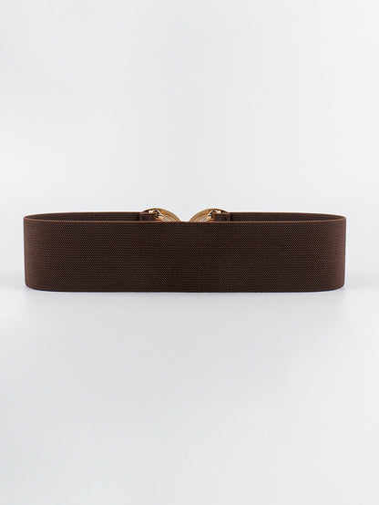 Geometric Buckle Elastic Wide Belt-Teresa&#39;s Fashionista LLC