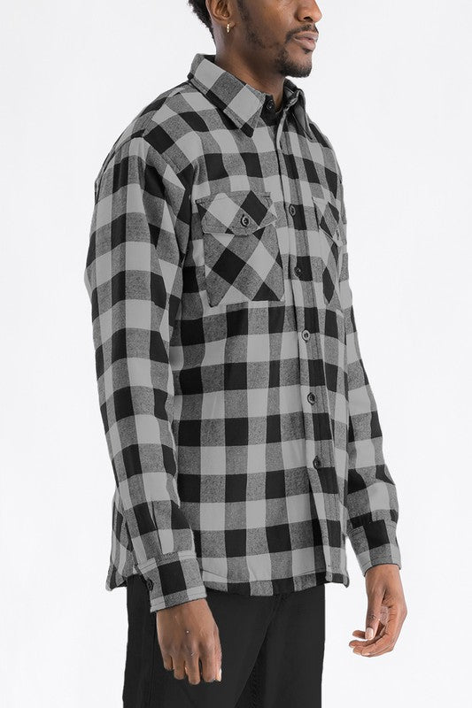 Mens Quilted Padded Flannel-Teresa&#39;s Fashionista LLC